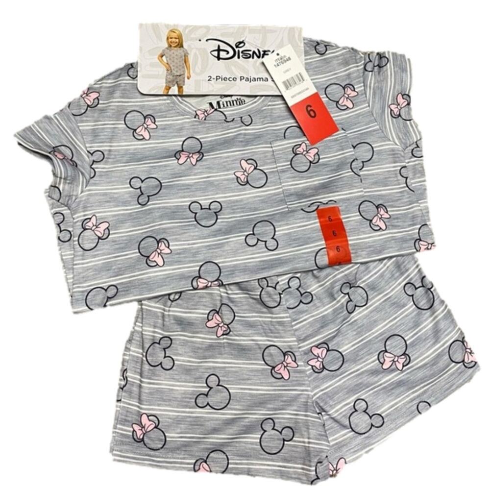 Disney Girl's Pajamas Sleepwear Top Shorts Set Gray Size 6 NWT